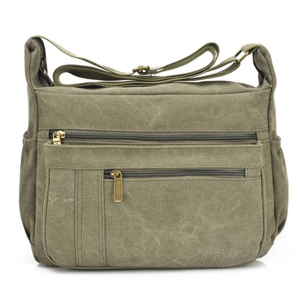 Light Weight Canvas Messenger CrossBody Bag for Women