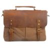 Canvas with leather Messenger bag