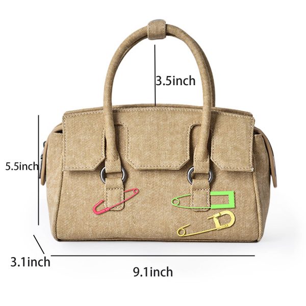Chic Denim Top Handle Handbag for Women