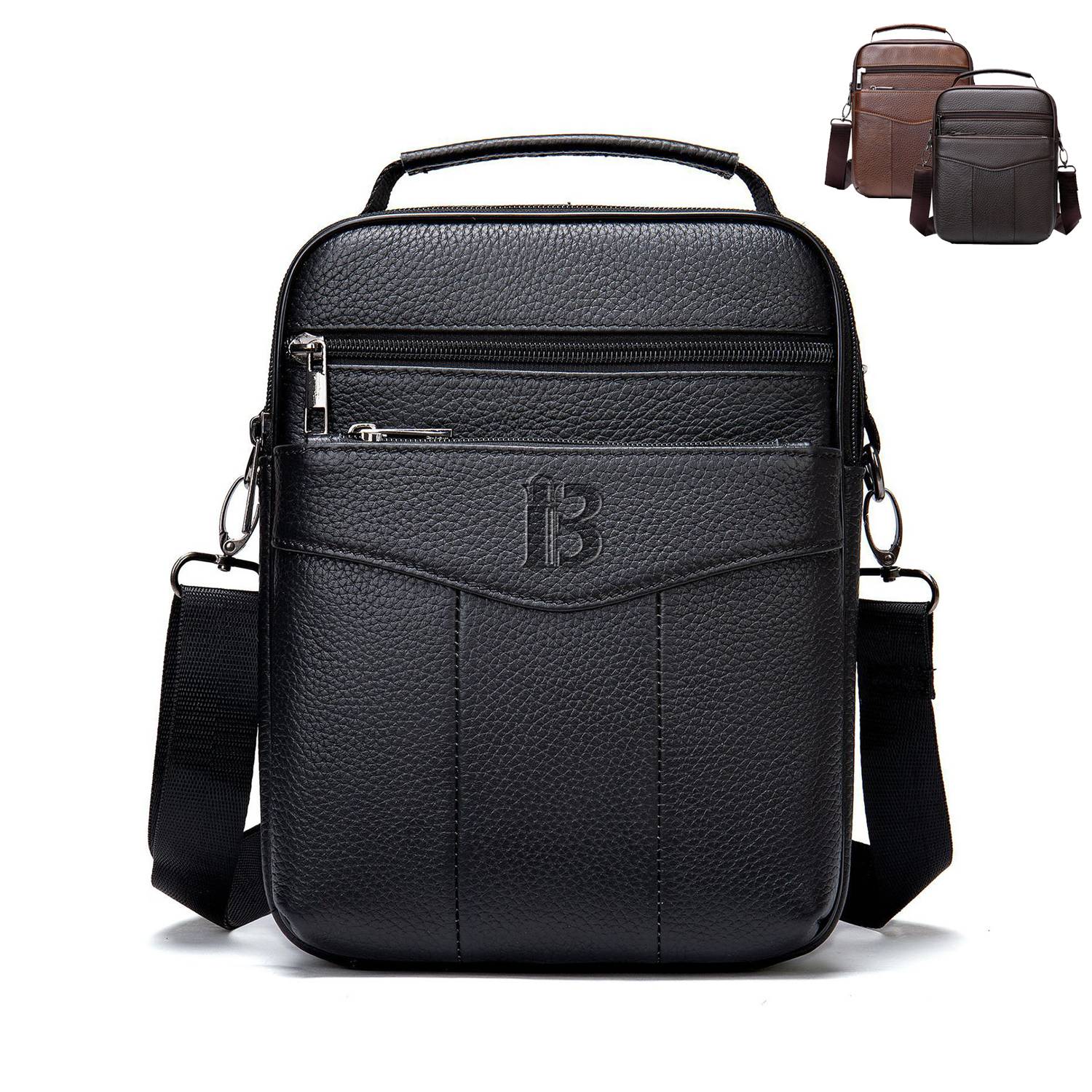Genuine Leather outdoor business men's crossbody bag