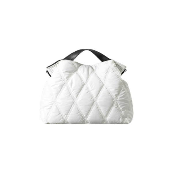 Simple Solid Color Down-Filled Tote Cotton Handbag