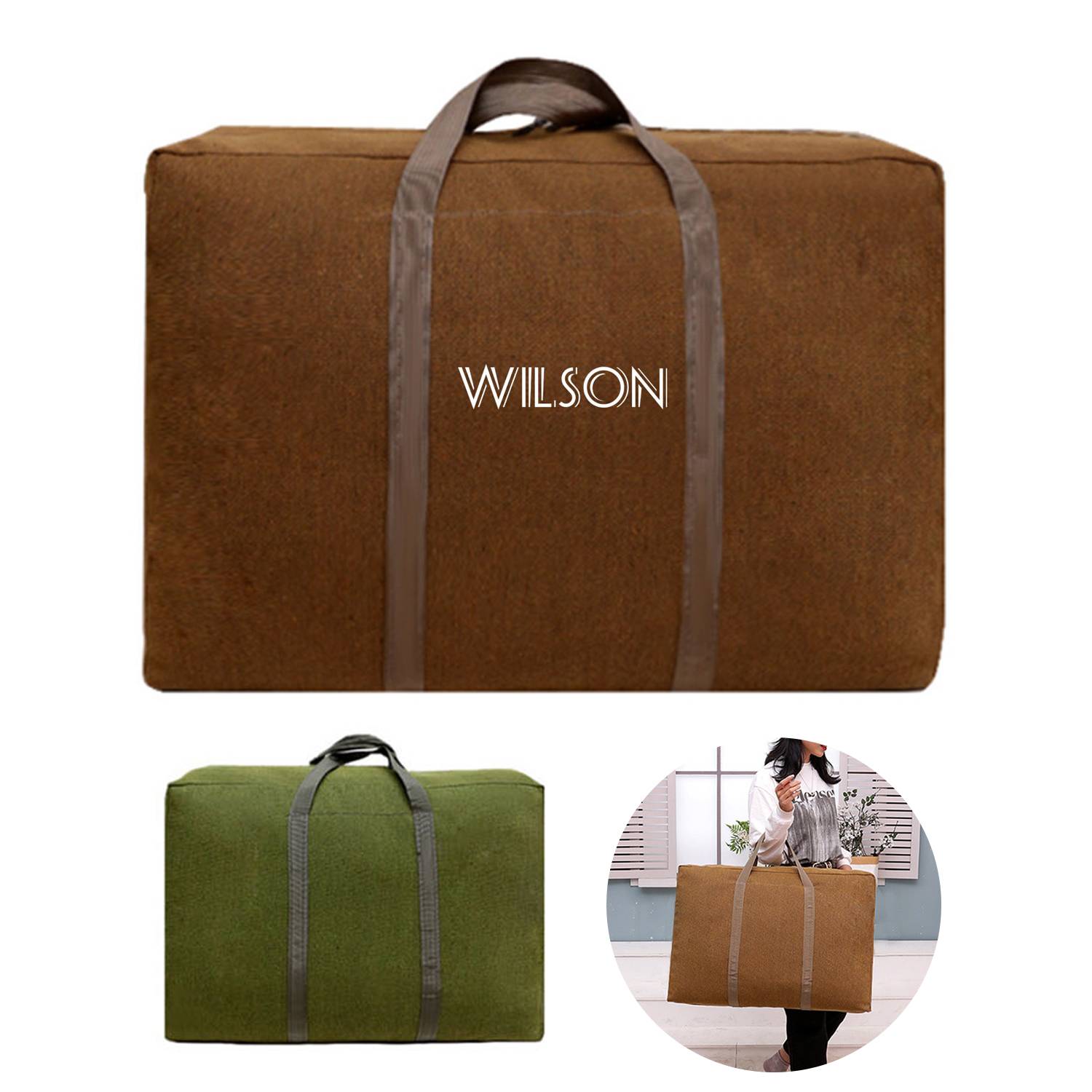 Large-capacity canvas moving duffle bag