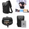 Oxford Waterproof Crossbody Sling Bag With USB Charging Port