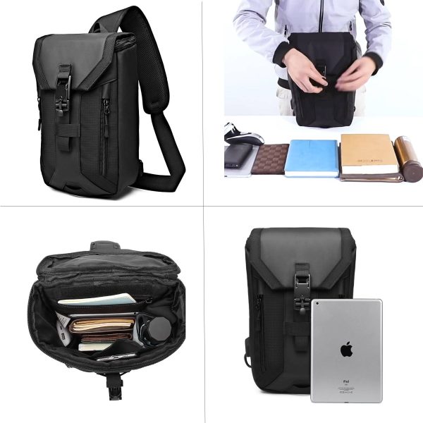Oxford Waterproof Crossbody Sling Bag With USB Charging Port