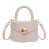 Genuine Leather Semi-round hand-held crossbody bag