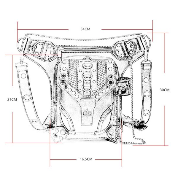 PU Leather Punk Retro Motorcycle Crossbody Bag