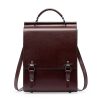 Genuine Leather Ladies Vintage Large Black College Backpacks