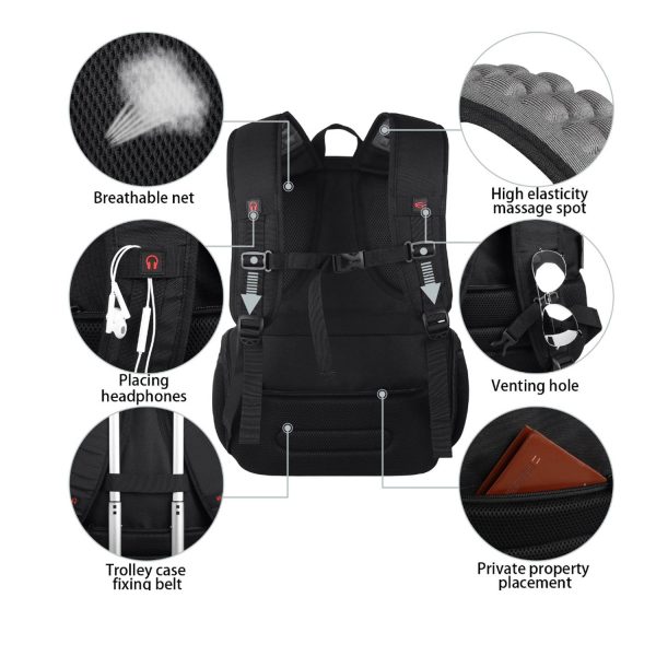 Business Computer Nylon Backpack With Earphone Port