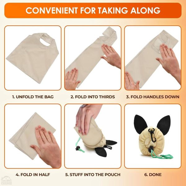 Foldable Animal Polyester Shopping Bag Grocery Pouch