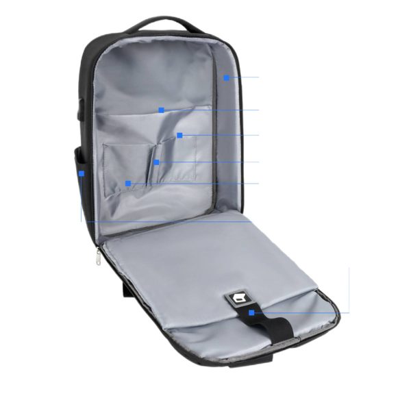 Multi Functional Polyester Backpack With Usb Charging Port