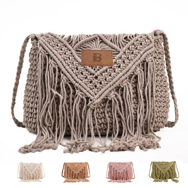 Jute Straw cotton tassel shoulder cross-body bag