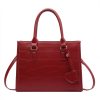 Pu red large capacity crossbody bag