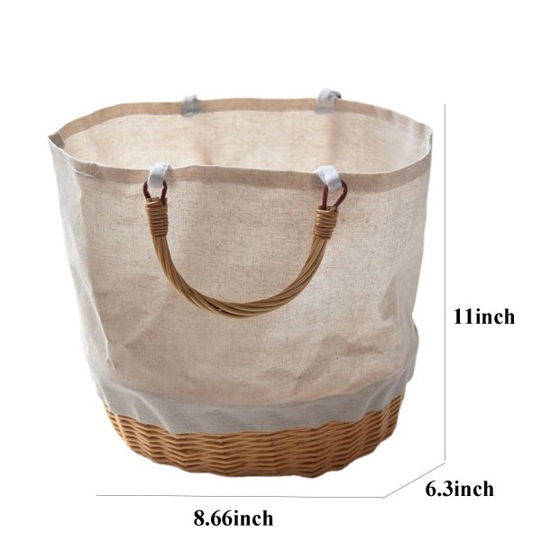 Willow & Canvas Tote Bag Handbag Basket