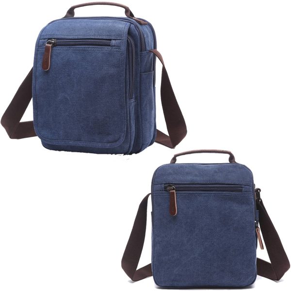 Canvas cross-body bag for man