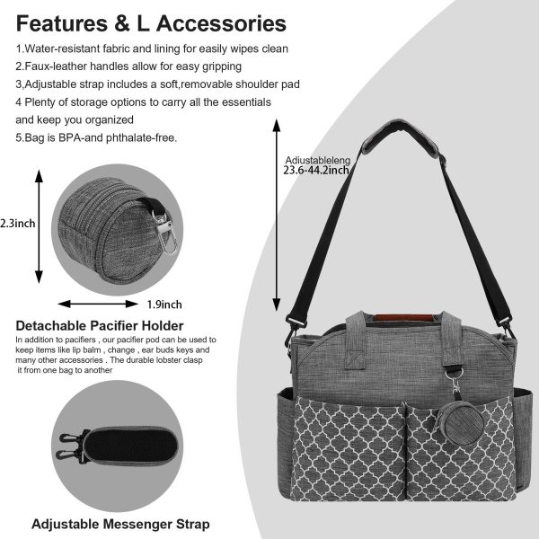 Polyester Large Capacity Diaper Tote Mommy Cross-body Bag