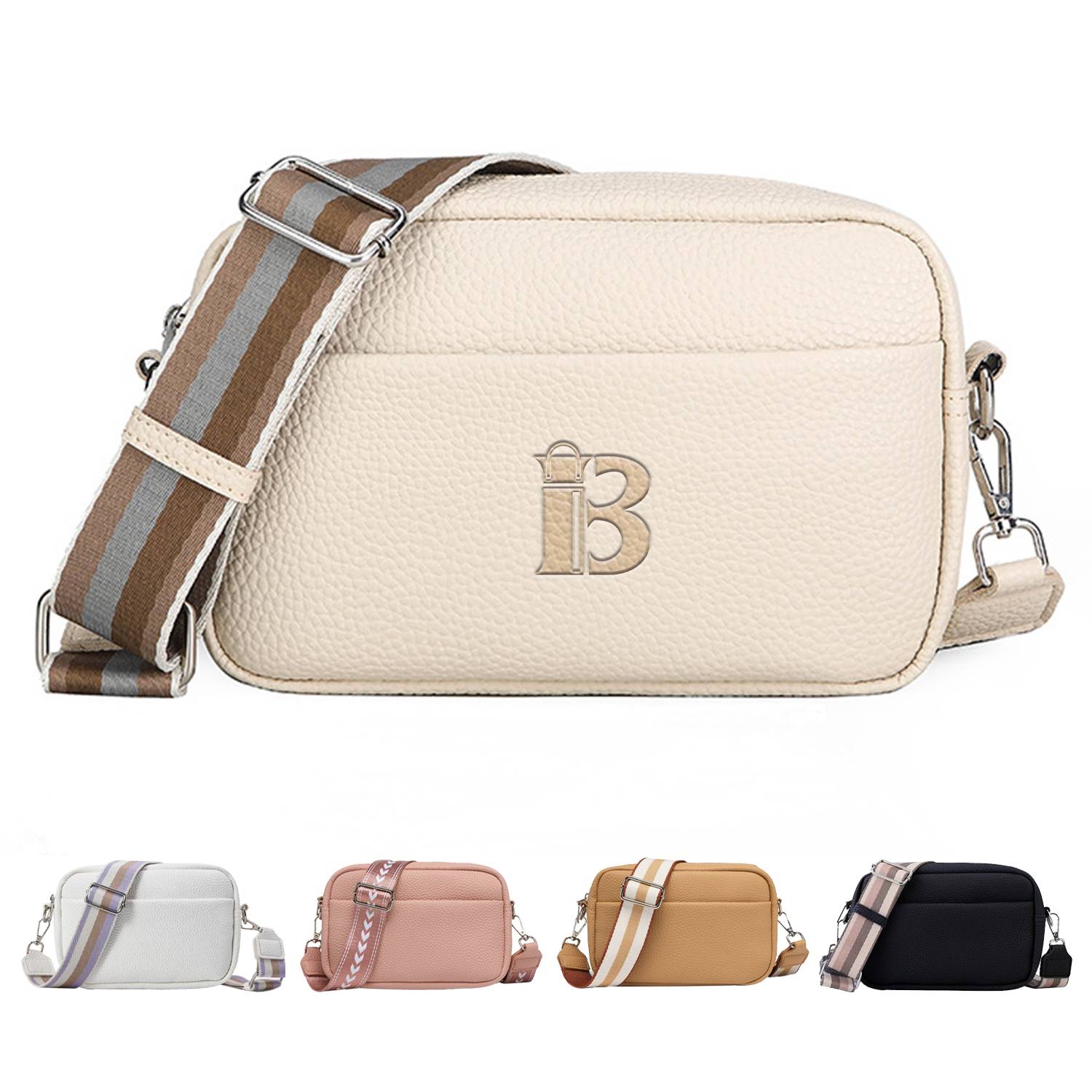 Solid color PU crossbody women's shoulder small square bag