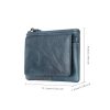 Genuine Leather 2 Zipper Coin Purse Wallet