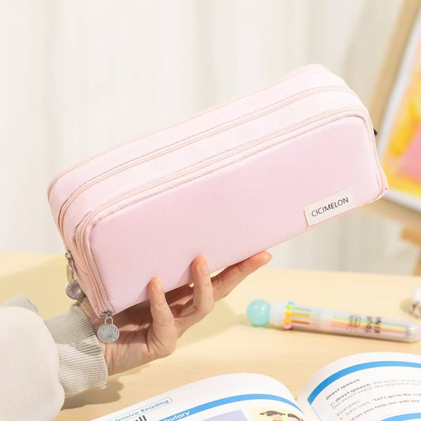 Large Capacity Pencil Case 3 Compartment Pouch