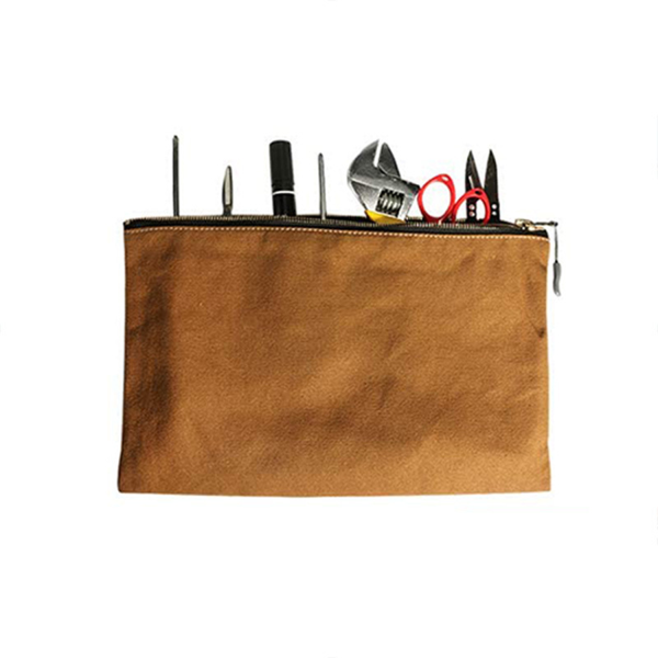 Flat Canvas Utility Pouch with Zipper