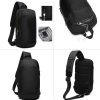 Oxford Sling Waterproof Chest Bag with USB Charging Port