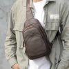 Genuine Leather Men's Crossbody Chest Bag