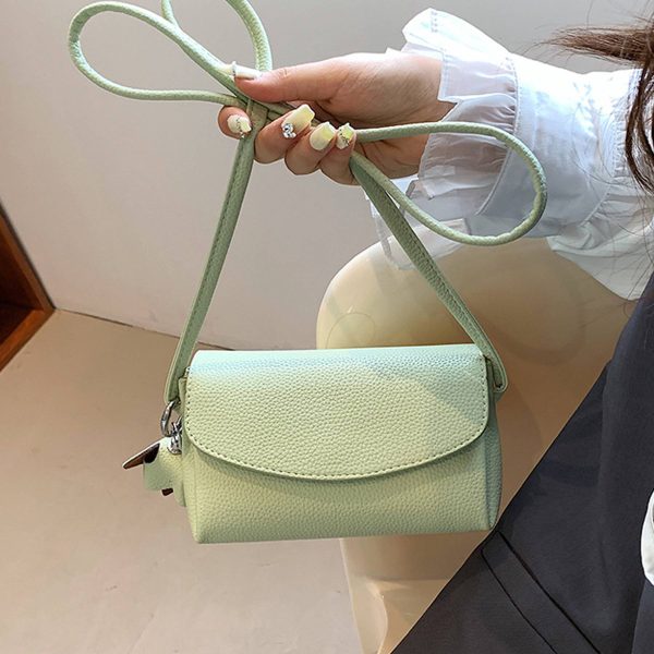 PU Leather Crossbody Shoulder Bag With Elephant Pendant