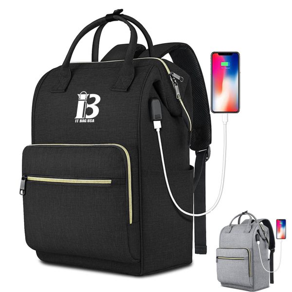 Laptop Backpack with USB Charging Port Carry on Bag for Work