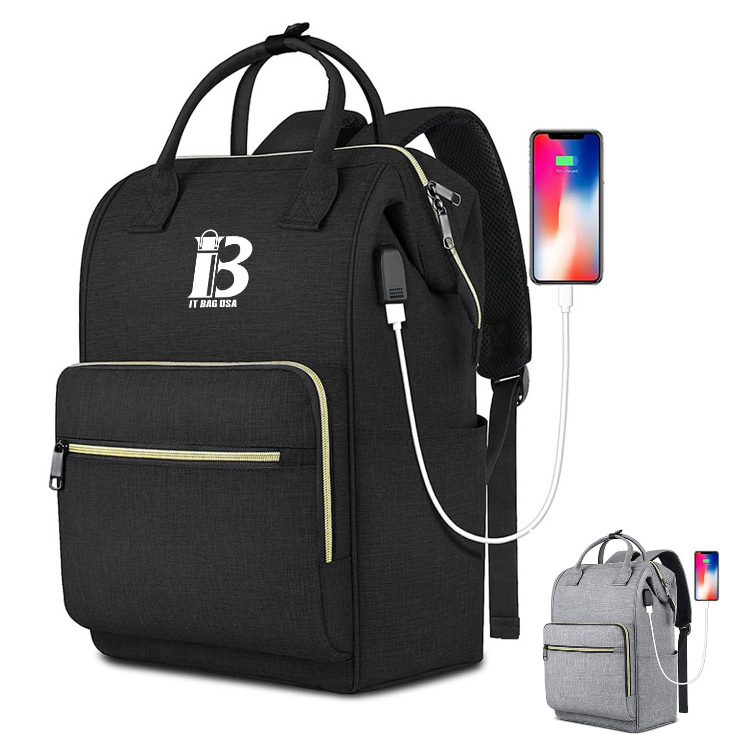 Laptop Backpack with USB Charging Port Carry on Bag for Work