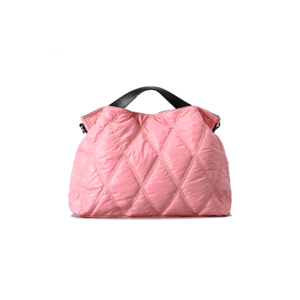 Simple Solid Color Down-Filled Tote Cotton Handbag