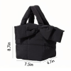 Female Simple Soft Down Bowknot Handbag Tote Bag