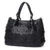Genuine Leather Colourful square-paneled tote bag