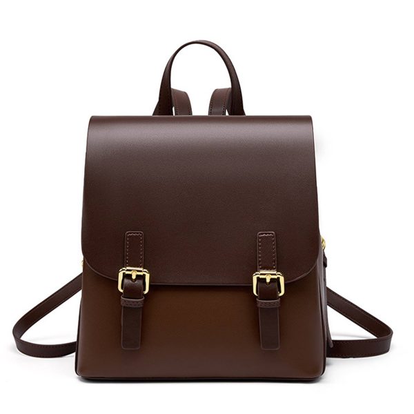 Genuine Leather Large capacity simple backpack for women