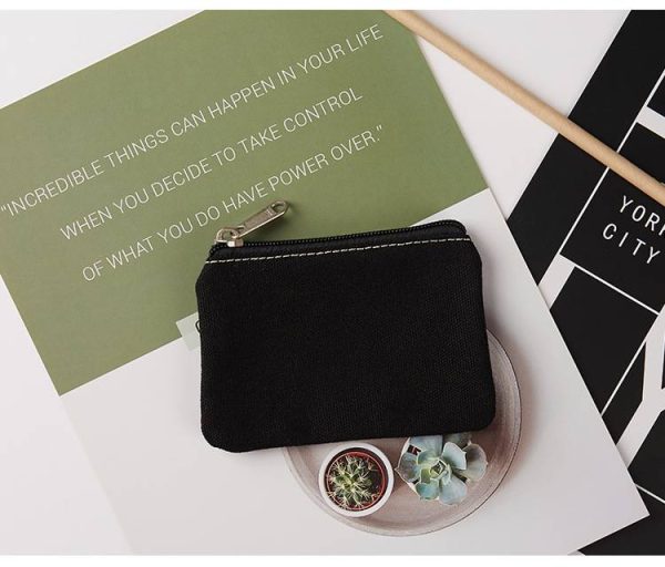 Cotton Canvas Coin Bag Wallet