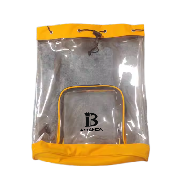 Water Proof PVC Transparent Clear Drawstring Backpack