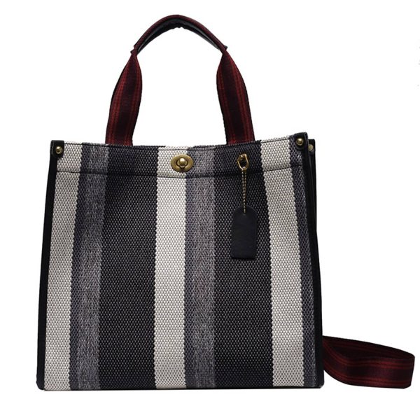 Canvas Tote Bag Vintage Stripe Customized for Women
