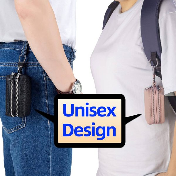 Unisex Double Zipper Keychain Wallet
