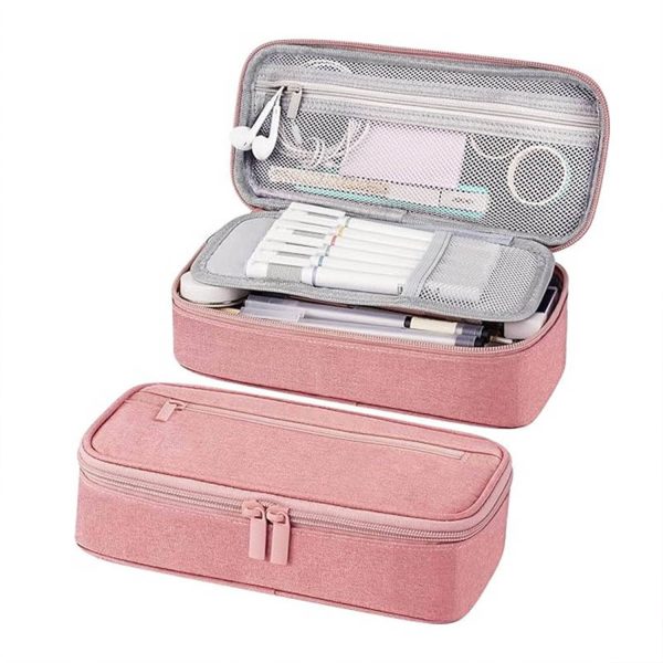 Large Pencil Pouch with Zipper Compartments