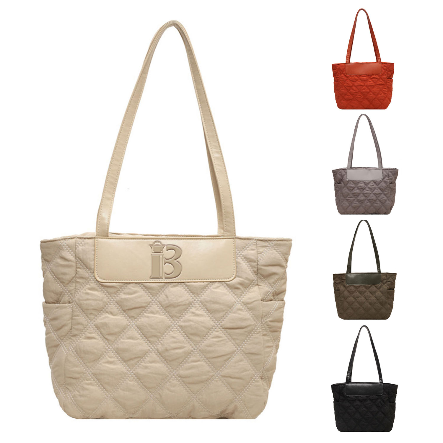 Large capacity quilted hobo handbag