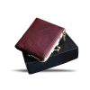 Genuine leather Ladies Coin Purse With Zipper and Kiss Lock