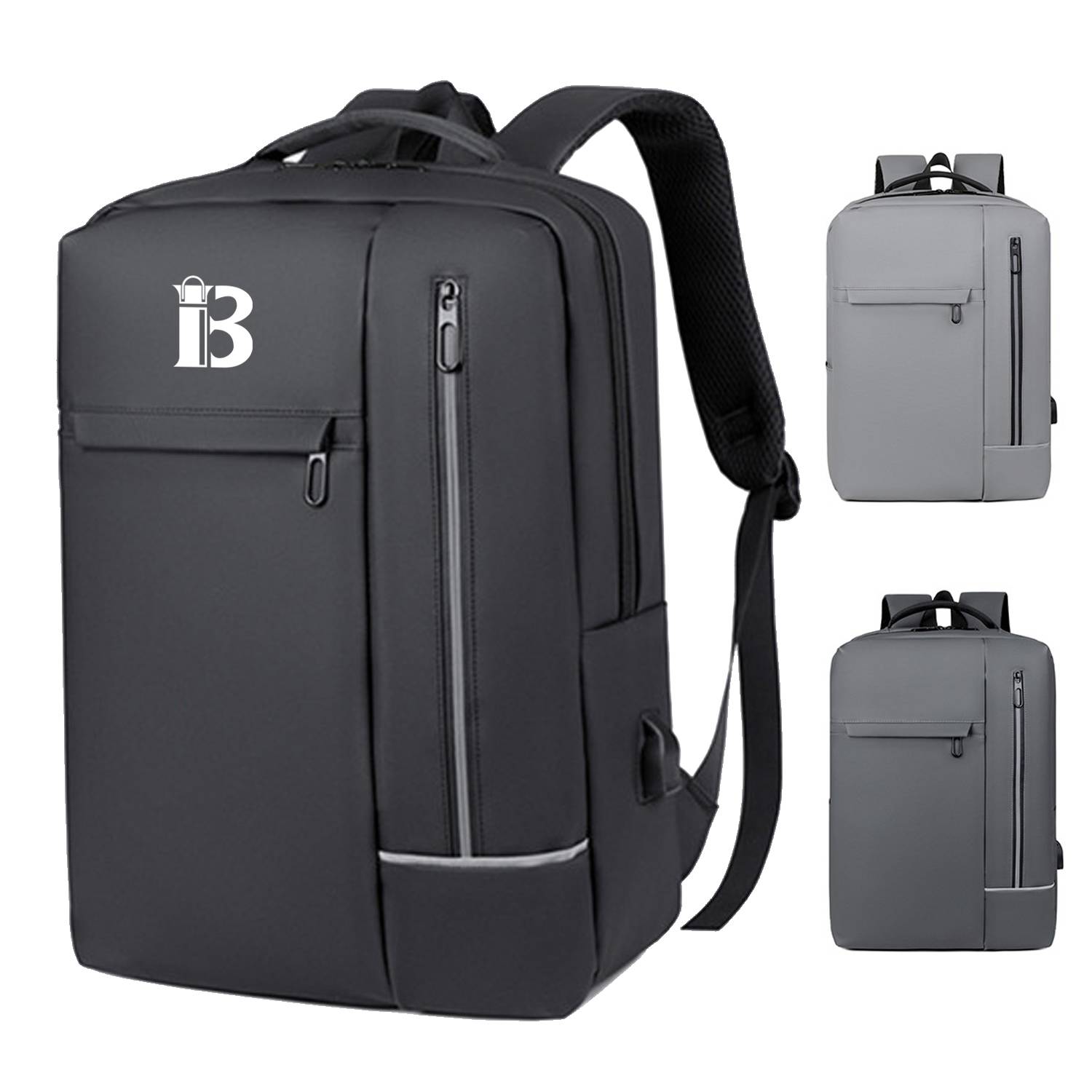 Oxford high capacity laptop backpack with charging port