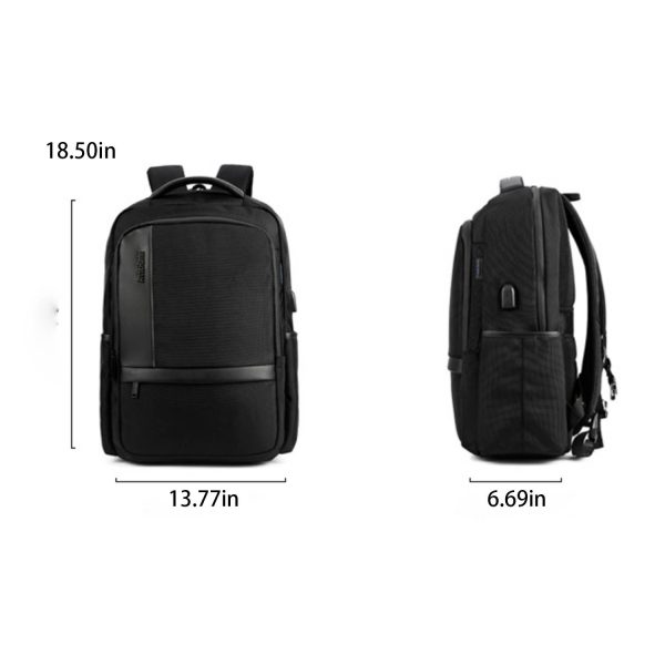 Business Notebook Polyester Backpack With USB Charging Port