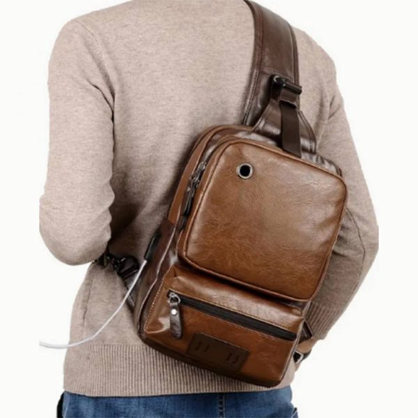 PU Leather Sling Backpack