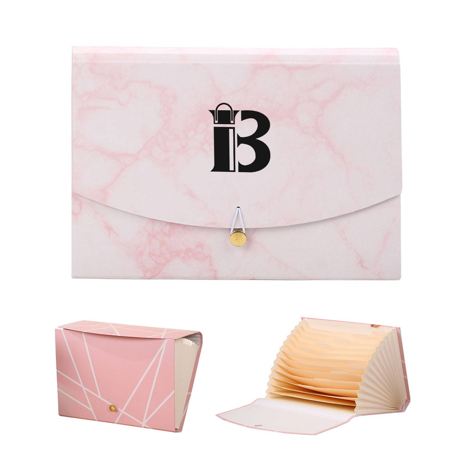 13 grid multi-colored paper accordion file folder