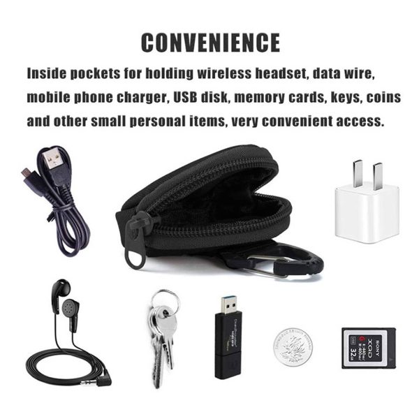 Nylon Tactical Bag Small Coin Purse Keychain