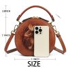 Genuine Leather Vintage bunny embossed diagonal shoulder bag