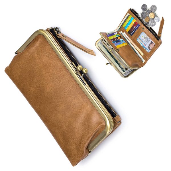 Geniunne Leather long handheld wallet