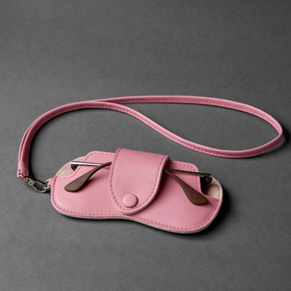 Business Portable Neck Hanging PU Leather Glasses Gag