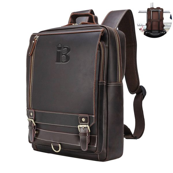 Genuine leather backpack for man