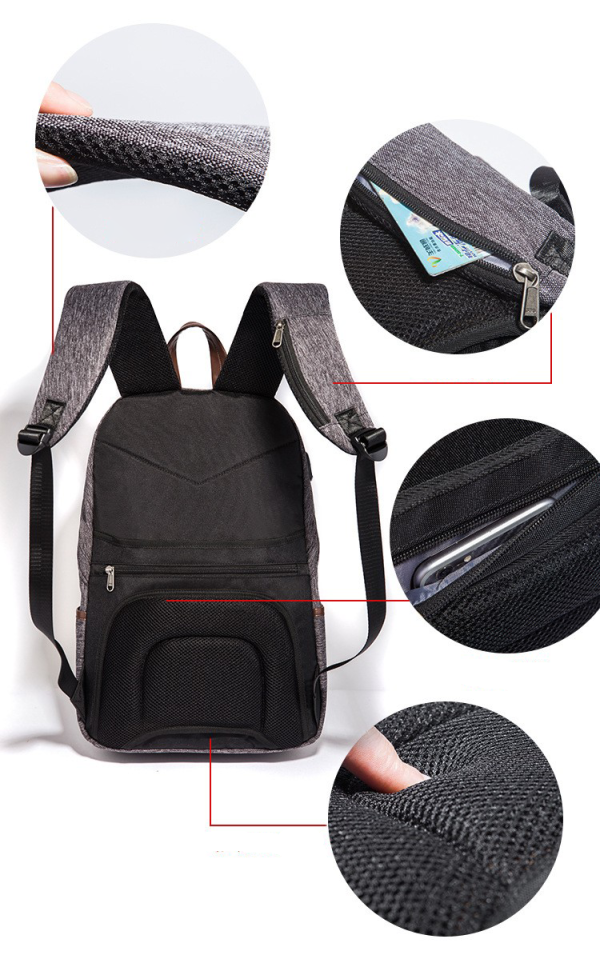 Anti-Theft Lightweight Casual Canvas Laptop Backpack