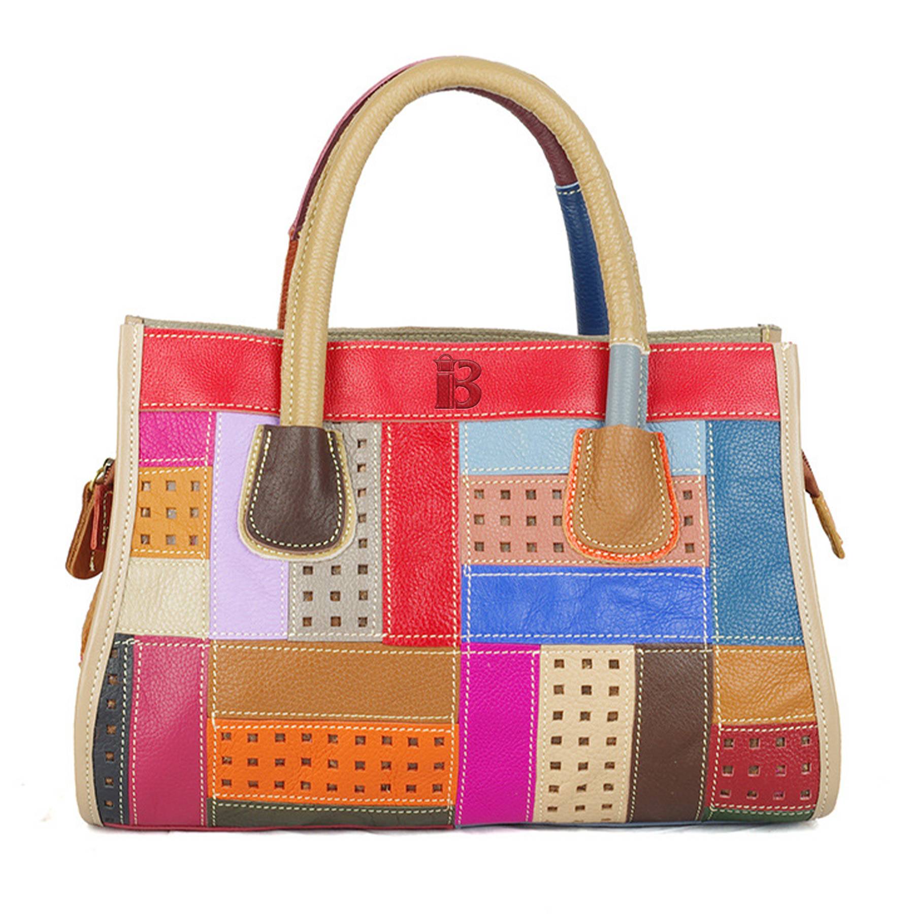 Genuine Leather Hand-paneled colourful cross-body bag